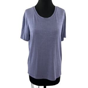 Wilfred Free Purple Top Crew Neck Short Sleeve Classic Pullover Size Large L